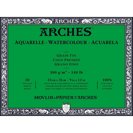 Arches Akvarellilehtiö CP 300g 23×31cm