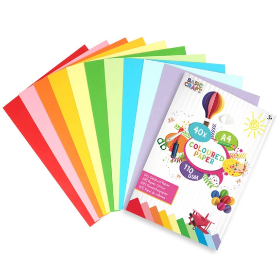 Grafix Coloured paper A4 110gsm 40-pack