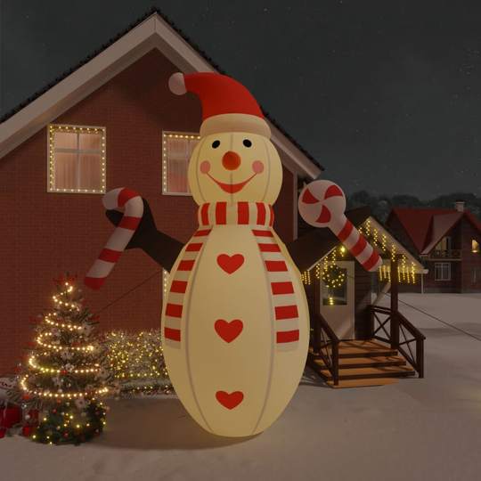 vidaXL Ilmatäytteinen jouluinen lumiukko LED-valoilla 630 cm