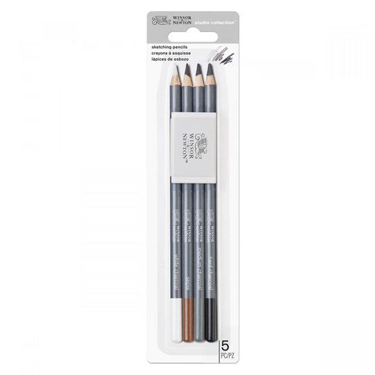 Winsor & Newton Studio Collection Hiilikynät 4-setti + Pyyhekumi