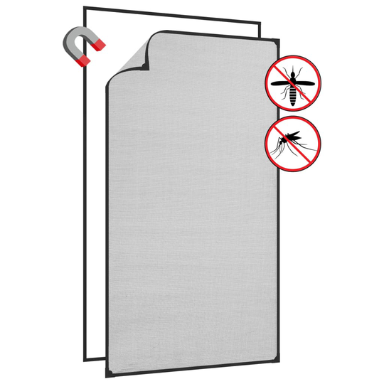 vidaXL Magneettinen ikkunan hyönteisverkko antras. 80x140 cm lasikuitu