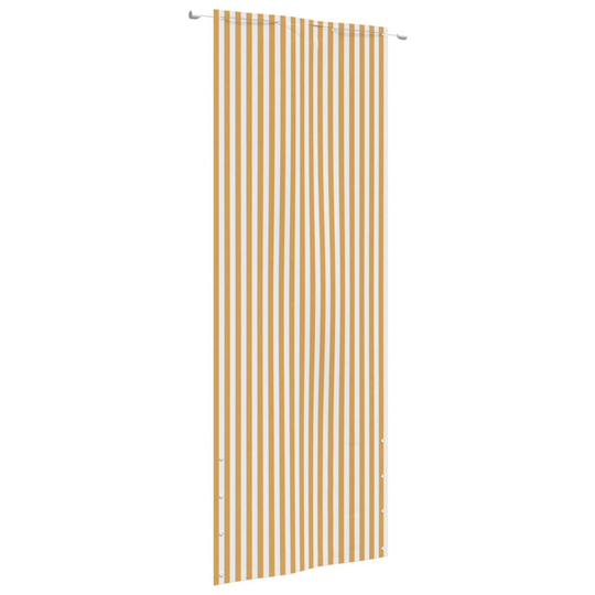 vidaXL Parvekkeen suoja keltainen ja valkoinen 80x240 cm Oxford kangas