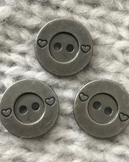 Metallinappi Sydän 15 mm