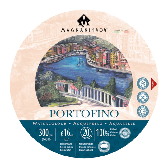 Magnani Akvarelliilehtiö Pyöristää Portofino 100% Puuvilla 300g 16cm 20 Sheets