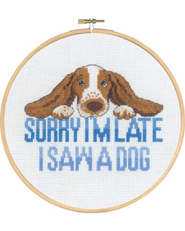Kirjontapakkaus Taulu Sorry dog