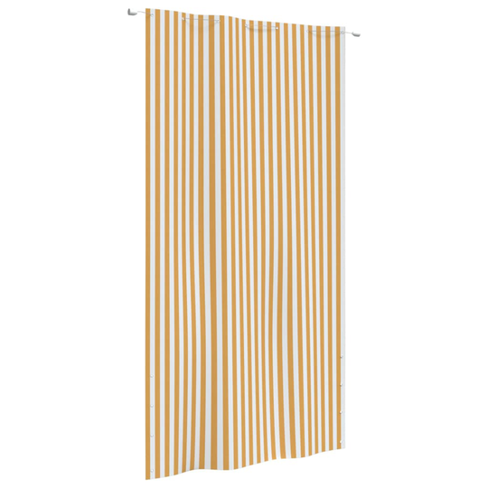 vidaXL Parvekkeen suoja keltainen/valkoinen 140x240 cm Oxford kangas