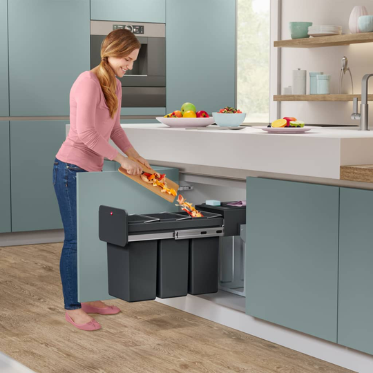 Hailo Sisäänrakennettu roskakori EcoLine 3x10 l musta