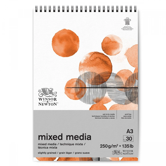Winsor & Newton Mixed Media Kierrelehtiö A3 250g