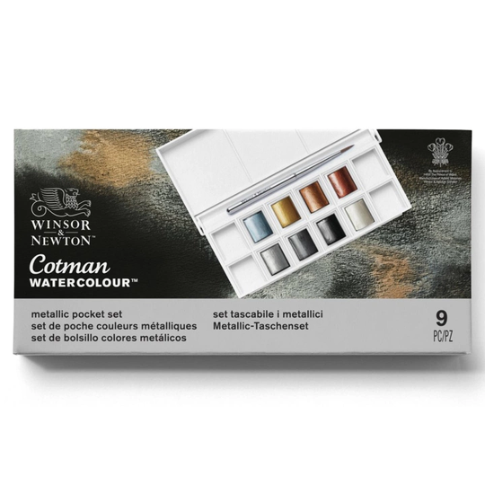 Winsor & Newton Cotman Akvarelliväri Metallic Set 8 ½ - Kuppia