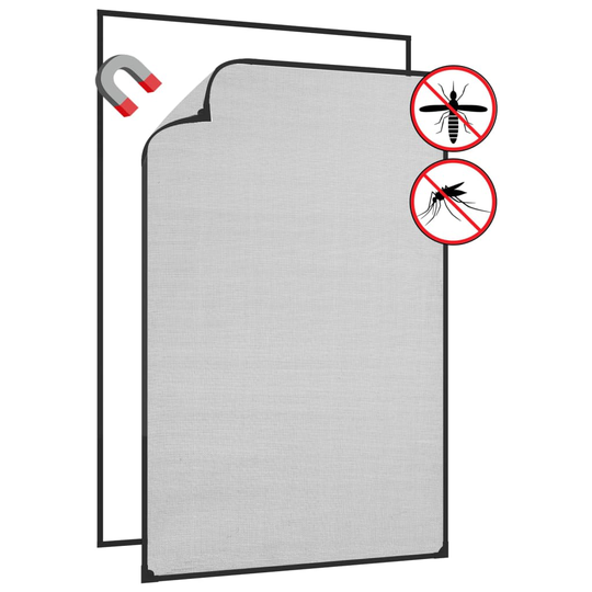 vidaXL Magneettinen hyönteisverkko ikkunaan antras. 80x120cm lasikuitu