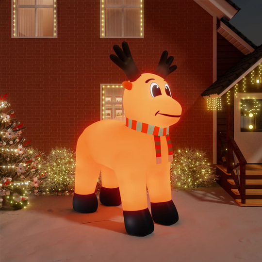 vidaXL Ilmatäytteinen jouluinen poro LED-valoilla 400 cm